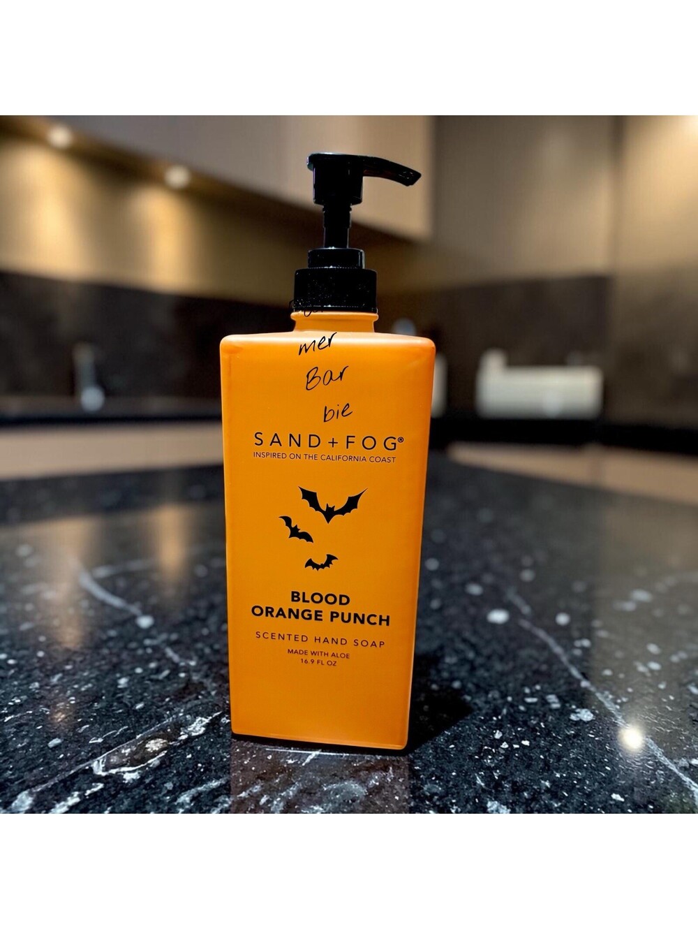 Sand + Fog blood orange punch scented hand soap w/ aloe Halloween Bats Fall New